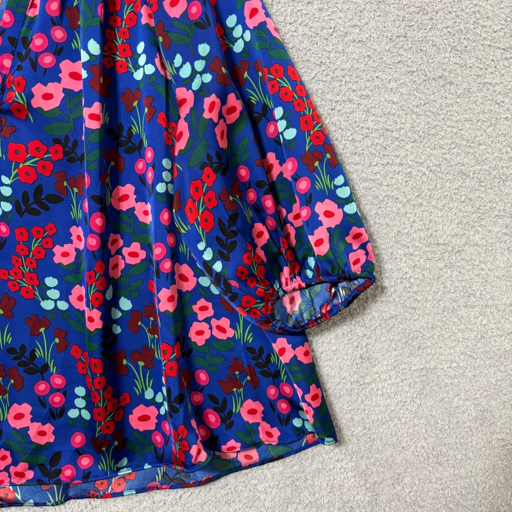 Going Out Floral Peasant Blouse 4X Flowy Statement Boho Top Balloon Sleeve - Picture 4 of 10